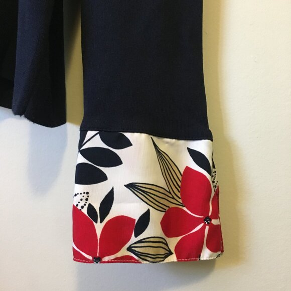 Alfred Dunner Retro 90s Button Up Two Fabric Cardigan - Picture 4 of 15